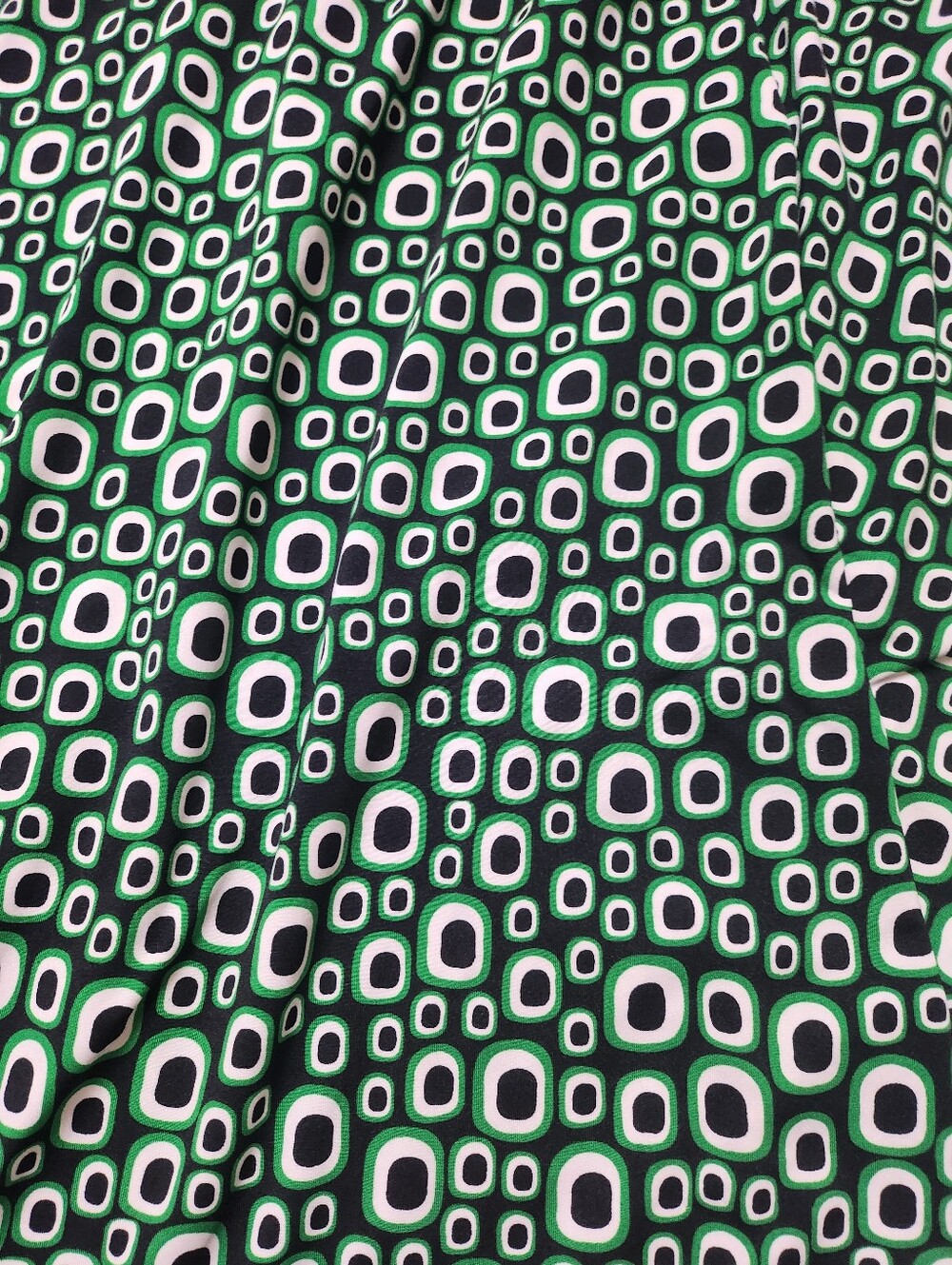 Addition Elle 1X Green Geometric Fit Flare Dress Made In Canada - Picture 2 of 9